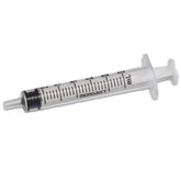 The Exel 3cc Slip Tip Syringe from MedPlus features black measurement markings, a detachable tip, and a low dead space plunger. Shown against a white background. Sold in a 50-pack; price increase to $11.38/box on 6/24/25.