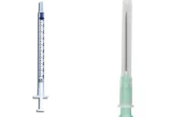 A close-up of the MedPlus BD 1cc (mL) Luer Slip Tip Syringe with PrecisionGlide 21G x 1" needle (25 pack), showing clear markings, priced at $21.50 per box—price increase effective 6/24/25.