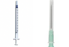A close-up of the MedPlus BD 1cc (mL) Luer Slip Tip Syringe with PrecisionGlide 21G x 1" needle (25 pack), showing clear markings, priced at $21.50 per box—price increase effective 6/24/25.
