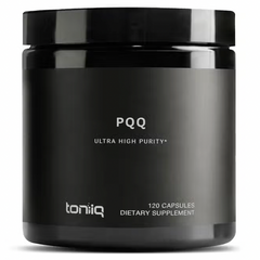 A jar of Faire.com's highly purified PQQ 99% supplement (120 capsules) for optimal health benefits.