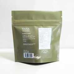 A bag of Focus | Fine Plant & Mushroom Powder 2 oz. green tea with a label for memory boost by Faire.com.