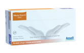 Box of MedPlus Ansell MICRO-TOUCH® ELITE® Powder-Free Synthetic Medical Exam Gloves (SMALL), shown unopened with product branding and graphics of gloved hands on the front. These gloves are latex-free for allergy prevention, providing a dependable alternative that maintains both protection and comfort. Price: $54.44 per case (8/13/26).