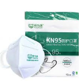A package of Farris Labs KN95 Masks (10 individually wrapped masks), known for their high filtration ability, placed in front of a box.