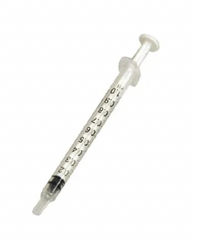 A Nipro 1cc (1ml) 27G x 1/2" Slip-Tip Syringe & Hypodermic Needle Combo (50 pack) on a white background.
