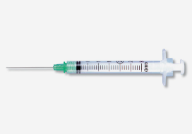 A MedPlus BD 3cc (3ml) 23G x 1" Luer-Lok Syringe with PrecisionGlide Needle is shown on a plain white background. Available in a 50-pack for $17.22 per box (price as of 6/24/25).