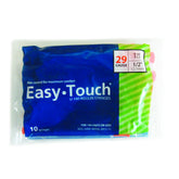 A package of MHC EasyTouch Insulin Syringes, 1cc (1ml), 29 gauge, 1/2 inch (12.7 mm) needle, providing comfortable injections and containing 10 syringes.