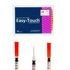 MHC EasyTouch Insulin Syringes 0.5cc (0.5ml) x 28G x 1/2" - 1 BAG (10 SYRINGES) syringes and needles are an essential tool for administering insulin. These high-quality MHC EasyTouch Insulin Syringes provide a user-friendly experience with their easy-touch design, making them comfortable and convenient to use. Whether you