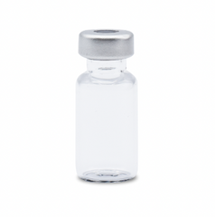 A Short Sale ALK Sterile Empty Vial 2cc (2ml) with a silver lid on a white background.
