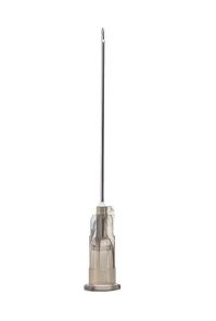 A single Exel Disposable Hypodermic Needle 22G x 1½“, available from MedPlus, is shown standing upright on a white background, emphasizing its compatibility with luer lock syringes.