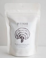 A pouch of adaptogenic Reishi Mushroom Powder 2 oz. | 50 servings by Faire.com.