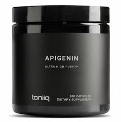 A bottle of Apigenin 98% Supplement (180 capsules), a powerful antioxidant, from Faire.com.