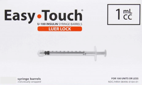 1 ml Nipro U-100 insulin syringe with Luer Lock displayed on packaging.