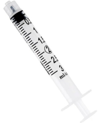 The MedPlus Exel 3cc Luer Lock Syringes feature a transparent body with black milliliter measurement markings and a luer lock tip for secure connections, available in a 50 pack with low dead space plungers.