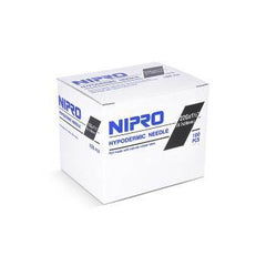 A box of Nipro 5cc (5ml) 22G x 1 1/2" Luer-Lock Syringe & Hypodermic Needle Combo (50 pack) on a white background.