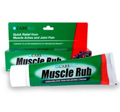 HealthyKin Muscle Rub Greaseless Pain Relieving Cream - a package containing a tube of HealthyKin Muscle Rub Greaseless Pain Relieving Cream (3 oz. tube).