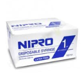 The Nipro Slip-Tip Syringe - NO NEEDLE (50 pack) is a sterile and disposable syringe.