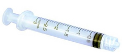 A 3cc (3ml) 30G x 1/2" Luer-Lock Syringe with Hypodermic Needle Combo (50 pack) on a white background. (Brand: Nipro)