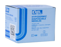 These NDC Exel Disposable Hypodermic Needles 23G x 1 1/2" (50 PACK) are sterile and feature a convenient Luer Lock for secure attachment.