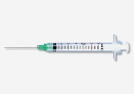 A MedNeedles/MedPlus BD 3cc (3ml) 23G x 1 1/2" Luer-Lok Syringe with PrecisionGlide Needle (10 pack) on a white background.