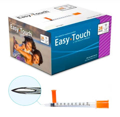 MHC EasyTouch Insulin Syringe: Comfortable Injection Solution with MHC EasyTouch Insulin Syringes 1cc (1ml) x 28G x 1/2" - 5 BAGS (50 SYRINGES)